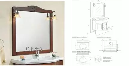 Зеркало «Cezares» Andama 109/102 без света Noce