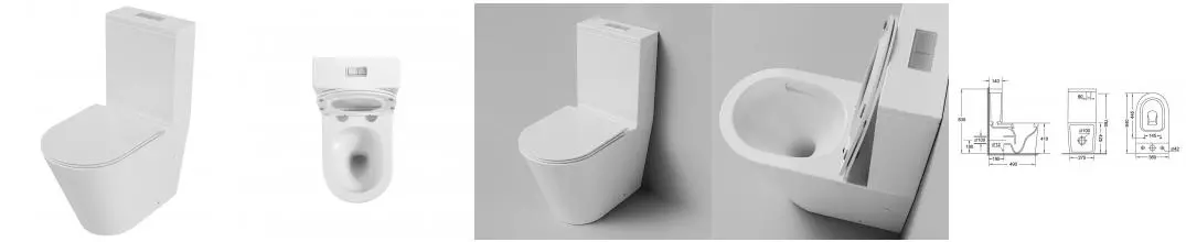 Унитаз компакт безободковый «Grossman» GR-4458SQ белый с сиденьем ультратонкое дюропласт с микролифтом белое