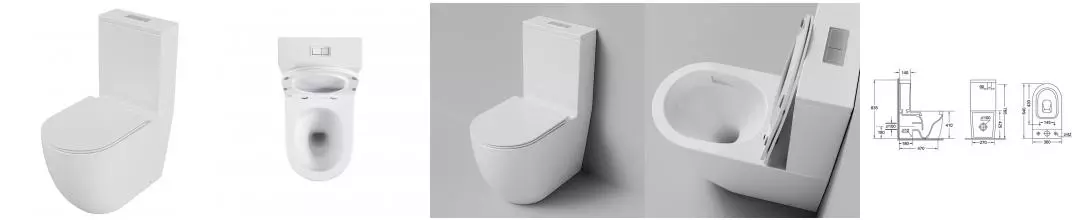 Унитаз компакт безободковый «Grossman» GR-4494SQ белый с сиденьем ультратонкое дюропласт с микролифтом белое