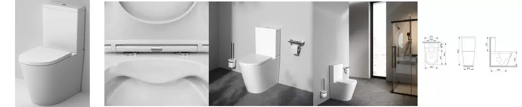 Унитаз компакт безободковый «Am.Pm» Func C8F8600SC белый с сиденьем дюропласт с микролифтом белое