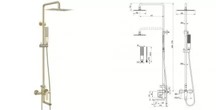 Душевая система «Lemark» Ursus LM7262BG брашированное золото Душевая система «Lemark» Ursus LM7262BG брашированное золото