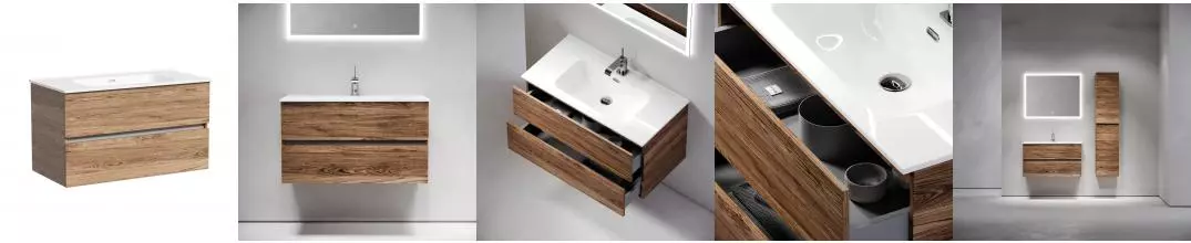 Тумба с раковиной «Sancos» Urban 90 (Element 91/46) подвесная дуб чарльстон