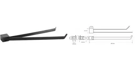 Полотенцедержатель двойной поворотный «Bemeta» Organic Black 167004100 на стену чёрный матовый