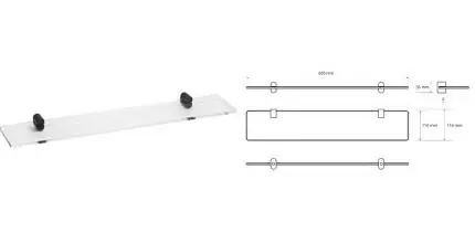 Полка к зеркалу «Bemeta» Organic Black 167102240 на стену чёрная матовая