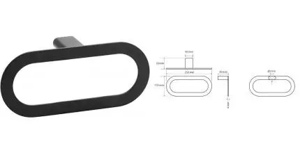 Полотенцедержатель «Bemeta» Organic Black 167104380 на стену чёрный матовый