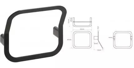 Полотенцедержатель «Bemeta» Organic Black 167104390 на стену чёрный матовый