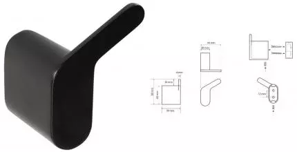 Крючок «Bemeta» Organic Black 167106190 на стену чёрный матовый