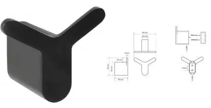 Двойной крючок «Bemeta» Organic Black 167106210 на стену чёрный матовый