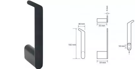 Держатель для туалетной бумаги «Bemeta» Organic Black 167112030 на стену чёрный матовый