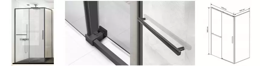 Душевой угол-ограждение «Vincea» Slim Soft VSR-1SS1012CLGM 120/100 прозрачный/вороненая сталь прямоугольный без поддона универсальный