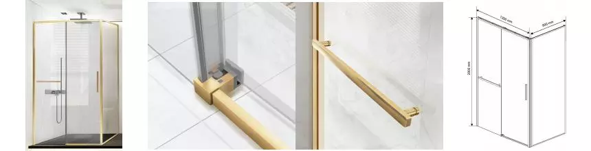 Душевой угол-ограждение «Vincea» Slim Soft VSR-1SS8013CLG 130/80 прозрачный/брашированное золото прямоугольный без поддона универсальный Душевой угол-ограждение «Vincea» Slim Soft VSR-1SS8013CLG 130/80 прозрачный/брашированное золото прямоугольный без поддона универсальный