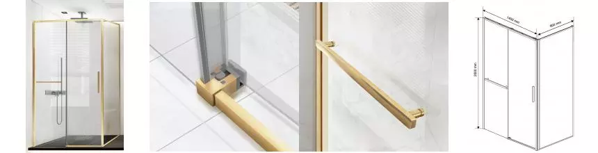Душевой угол-ограждение «Vincea» Slim Soft VSR-1SS8014CLG 140/80 прозрачный/брашированное золото прямоугольный без поддона универсальный Душевой угол-ограждение «Vincea» Slim Soft VSR-1SS8014CLG 140/80 прозрачный/брашированное золото прямоугольный без поддона универсальный