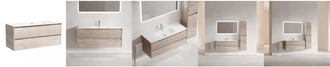 Тумба с раковиной «Sancos» Libra 120 (Element 121/46,5) подвесная дуб галифакс натуральный