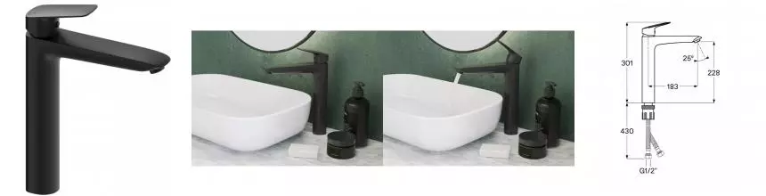 Смеситель для раковины «Santek» Таос WH5A04009N001 чёрный матовый Смеситель для раковины «Santek» Таос WH5A04009N001 чёрный матовый