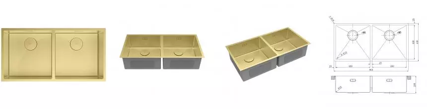Мойка для кухни «Lemark» Proran 900 87/44 нержавеющая сталь светлое золото Мойка для кухни «Lemark» Proran 900 87/44 нержавеющая сталь светлое золото