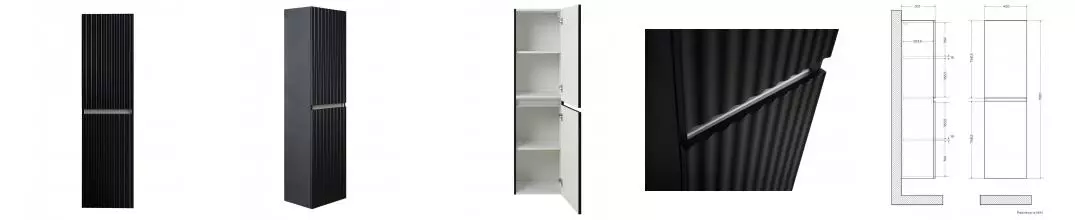 Пенал «Art&Max» Elegant 150 подвесной чёрный матовый Пенал «Art&Max» Elegant 150 подвесной чёрный матовый