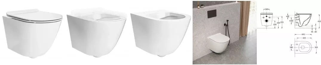 Подвесной унитаз безободковый «Kerama Marazzi» Sfera SF.wc.02/PLMR.seat.02\WHT белый с сиденьем дюропласт с микролифтом белое Подвесной унитаз безободковый «Kerama Marazzi» Sfera SF.wc.02/PLMR.seat.02\WHT белый с сиденьем дюропласт с микролифтом белое