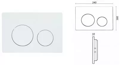Кнопка смыва «Agger» APB0188 пластик белая Кнопка смыва «Agger» APB0188 пластик белая