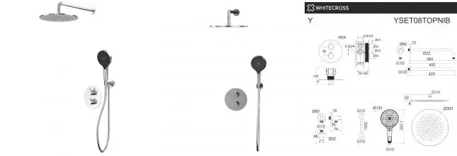 Душевая система «Whitecross» Y YSET08TOPNIB брашированный никель