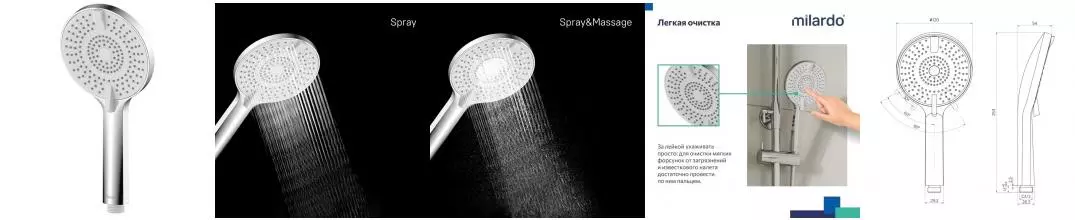 Ручная лейка «Milardo» Rora ROR4FCRM18 хром