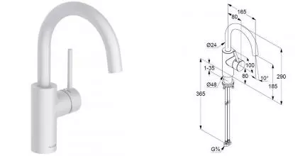 Смеситель для раковины «Kludi» Bozz 380285376 хром