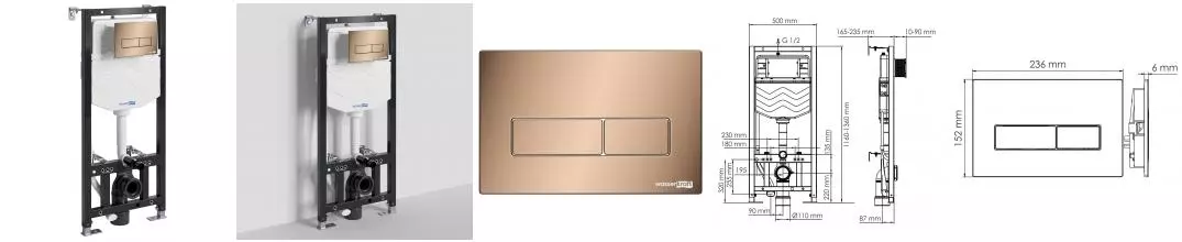 Инсталляция для унитаза с кнопкой «WasserKRAFT» Aller 10TLT.010.ME.RG03 Инсталляция для унитаза с кнопкой «WasserKRAFT» Aller 10TLT.010.ME.RG03