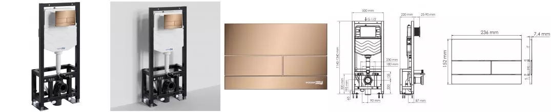 Инсталляция для унитаза с кнопкой «WasserKRAFT» Dill 61TLT.010.ME.RG04 Инсталляция для унитаза с кнопкой «WasserKRAFT» Dill 61TLT.010.ME.RG04