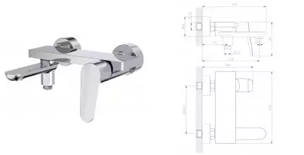 Смеситель для ванны с душем «Raglo» R31.30 хром Смеситель для ванны с душем «Raglo» R31.30 хром