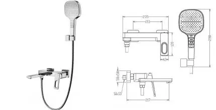 Смеситель для ванны с душем «Raglo» R51.30 хром