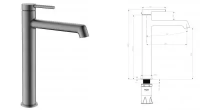 Смеситель для раковины «Raglo» R20.15.09 графит Смеситель для раковины «Raglo» R20.15.09 графит
