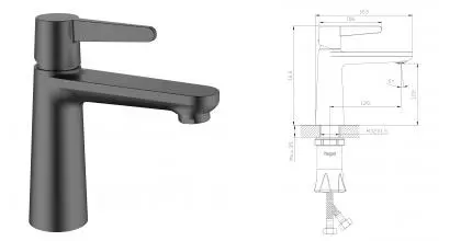 Смеситель для раковины «Raglo» R32.10.09 графит Смеситель для раковины «Raglo» R32.10.09 графит