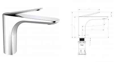Смеситель для раковины «Raglo» R21.10 хром