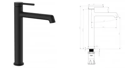 Смеситель для раковины «Raglo» R20.15.06 чёрный матовый Смеситель для раковины «Raglo» R20.15.06 чёрный матовый