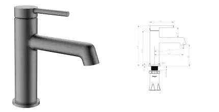 Смеситель для раковины «Raglo» R20.10.09 графит Смеситель для раковины «Raglo» R20.10.09 графит
