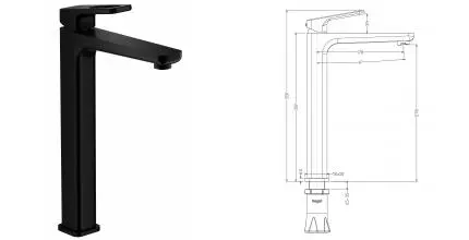 Смеситель для раковины «Raglo» R51.15.06 чёрный матовый