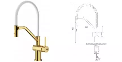 Смеситель для кухонной мойки «Raglo» R86.41.03 матовое золото/белый