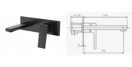 Смеситель для раковины «Raglo» R30.11.06 чёрный матовый