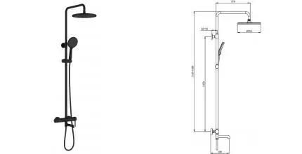 Душевая система «Raglo» R20.24.06 чёрная матовая