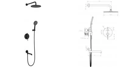 Душевая система «Raglo» R20.27.06 чёрная матовая