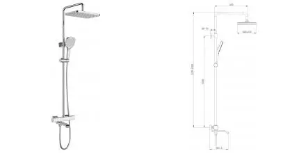 Душевая система «Raglo» R22.26 с термостатом хром