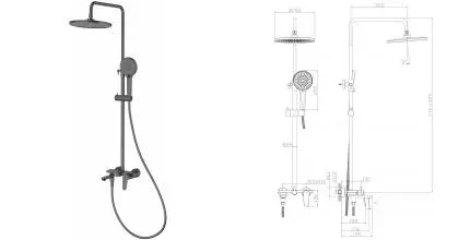 Душевая система «Raglo» R31.24.09 графит