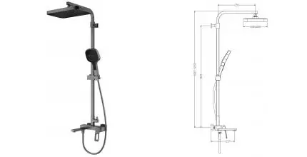 Душевая система «Raglo» R51.24.09 графит