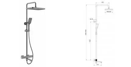 Душевая система «Raglo» R01.26.09 с термостатом графит
