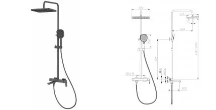 Душевая система «Raglo» R30.24.09 графит