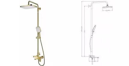 Душевая система «Raglo» R50.24.23 золото