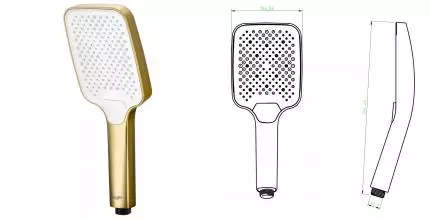 Ручная лейка «Raglo» R450.52.03 матовое золото