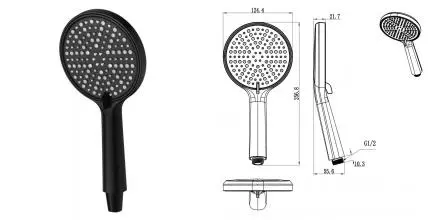 Ручная лейка «Raglo» R450.50.06 чёрная матовая