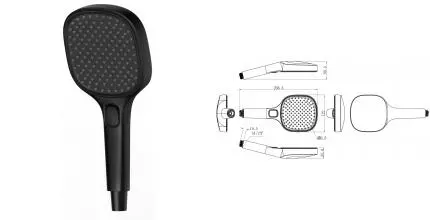 Ручная лейка «Raglo» R450.51.06 чёрная матовая