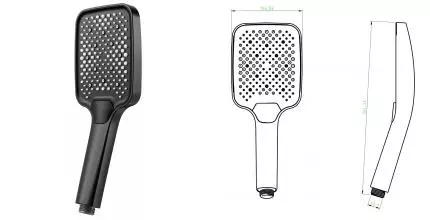 Ручная лейка «Raglo» R450.52.06 чёрная матовая