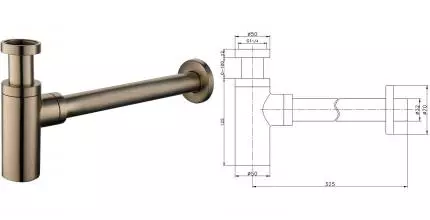 Сифон для раковины «Raglo» R600.20.04 бронза